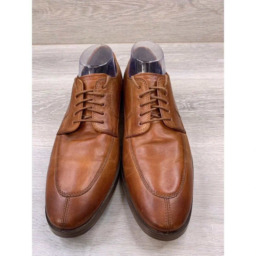 Cole Haan Grand.OS Men's 9.5 M British Tan Leather Apron Split Toe Derby